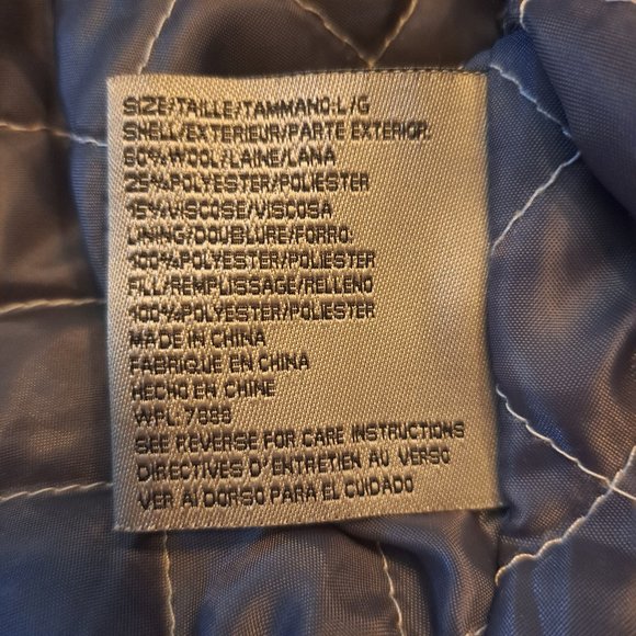 Men's Utex Plaid Button Front Wool Blend Coat Shacket Sz Large - Picture 3 of 9